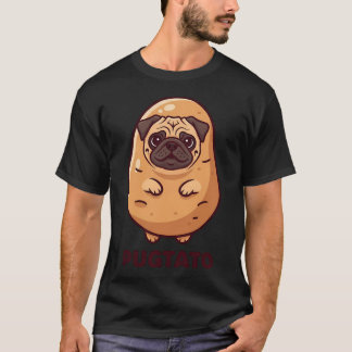älsklig Pugtato Tecknad Rolig Pug Potatis Mashup T Shirt