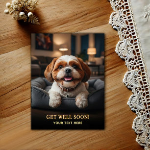 Älsklig Shih Tzu Snart Bättre Vykort