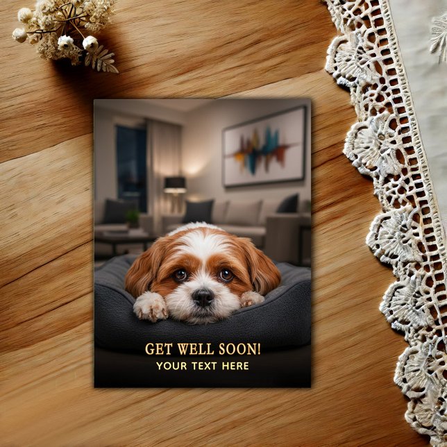Älsklig Shih Tzu Snart Bättre Vykort (Skapare uppladdad)