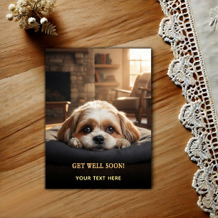 Älsklig Shih Tzu Snart Frisk Vykort