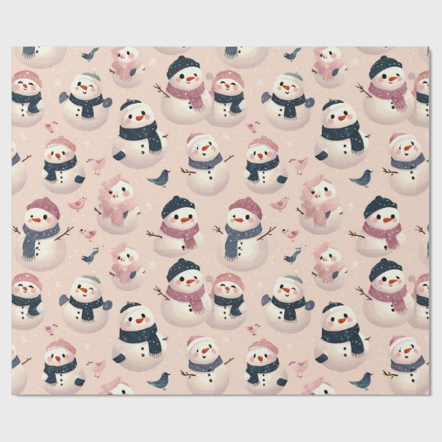 älsklig snö man design presentpapper (Platt)