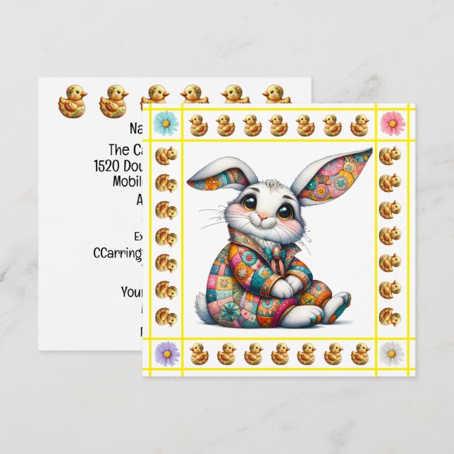 Älskliga Djurungar Tema - Inbjudan (Fram/baksida)