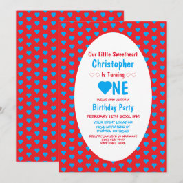 Älskling 1:a födelsedag inbjudningar