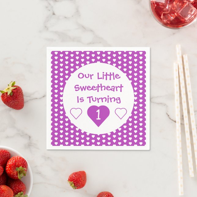 Älskling 1:a födelsedag pappersservett (Insitu)