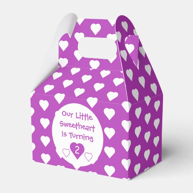 Älskling 2:a födelsedag presentaskar (Framsidan Sidan)