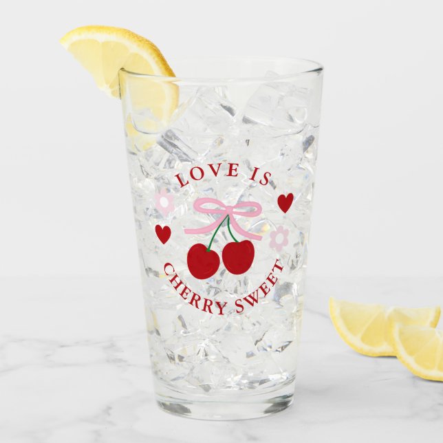 Älskling är körsbärssöt Bröllopsfest Glaskopp (Framsida Ice)