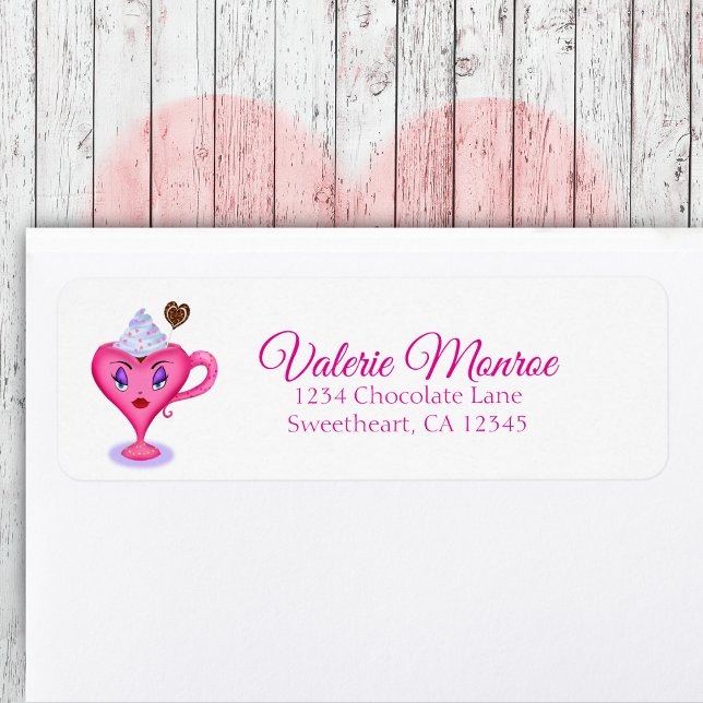 Älskling är söt sexig het chokladmugg Bröllop Returadress Etikett (Skapare uppladdad)