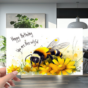 Älskling Bee du är Bee-utiful Birthday Kort