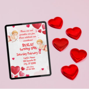 Älskling & Cupids 1-årsdag Inbjudningar
