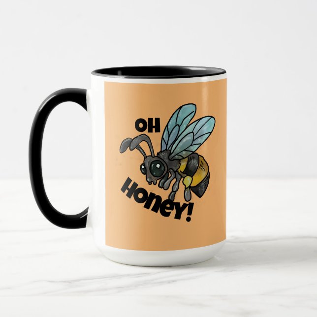 Älskling! Cute Bee Mugg (Vänster)