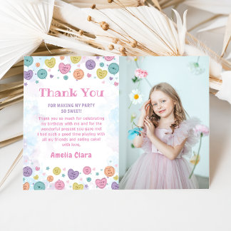 Älskling Godis Födelsedag Foto Tack Kort