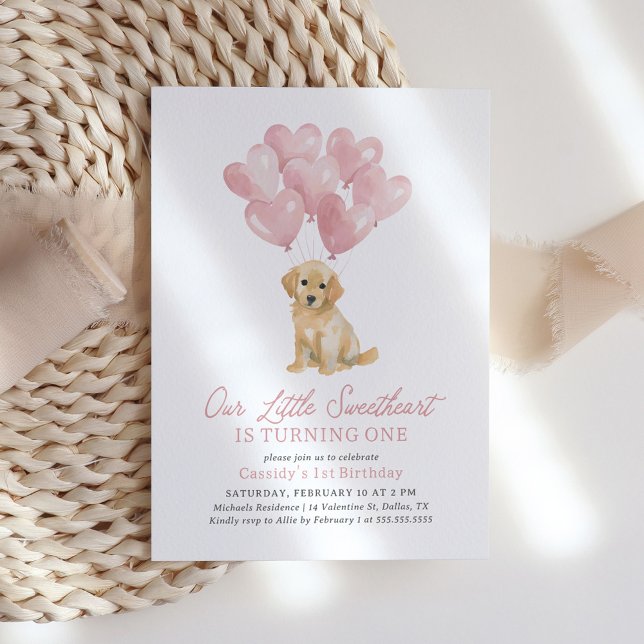 Älskling Hund Valentines födelsedag Inbjudningar (Skapare uppladdad)