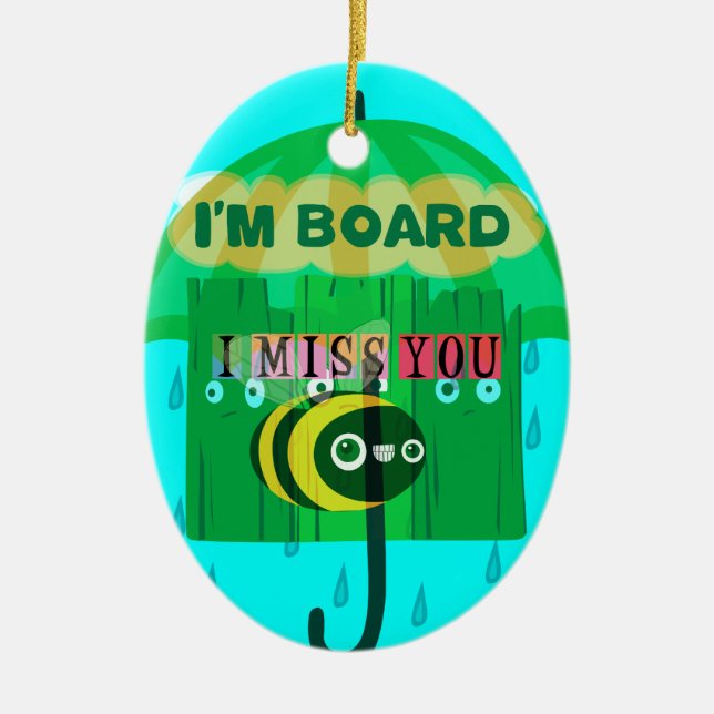 Älskling, jag saknar dig så mycket julgransprydnad keramik (Framsidan)