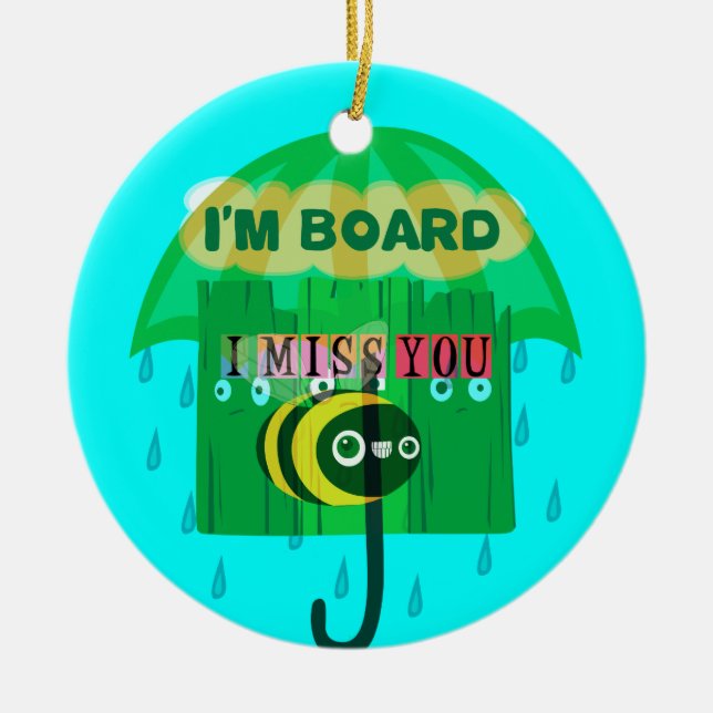 Älskling, jag saknar dig så mycket julgransprydnad keramik (Framsidan)