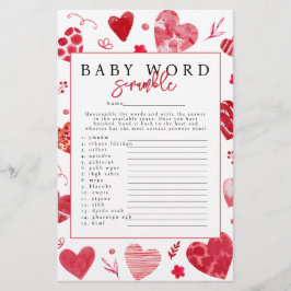 Älskling 'Ordspelet' Baby Shower-spel