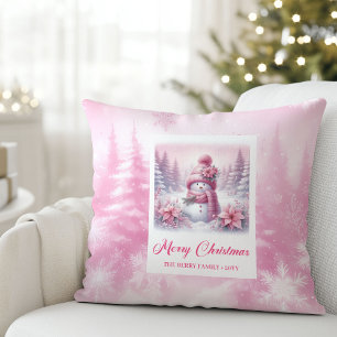 Älskling Rosa Snömannen Julkudde Dekor Kudde