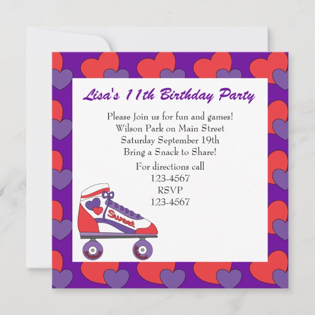 Älskling Skate Inbjudningar (Framsida)