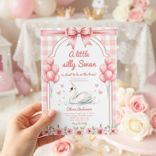 älskling Svan blå Rutig Band florist flicka Inbjudningar