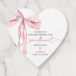 Älskling Valentines Baby Shower Heart Gåvor Etiketter