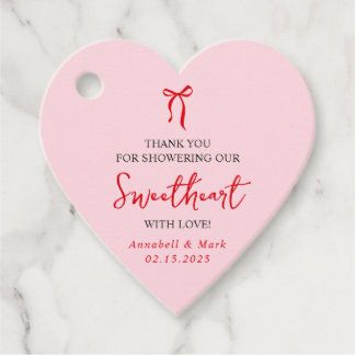 Älskling Valentines Baby Shower Heart Gåvor Etiketter
