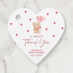 Älskling Valentines Baby Shower Heart Gåvor Etiketter