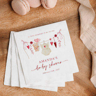 Älskling Valentines Baby Shower Pappersservett