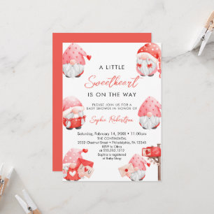 Älskling Valentines gnome Baby Shower Inbjudningar