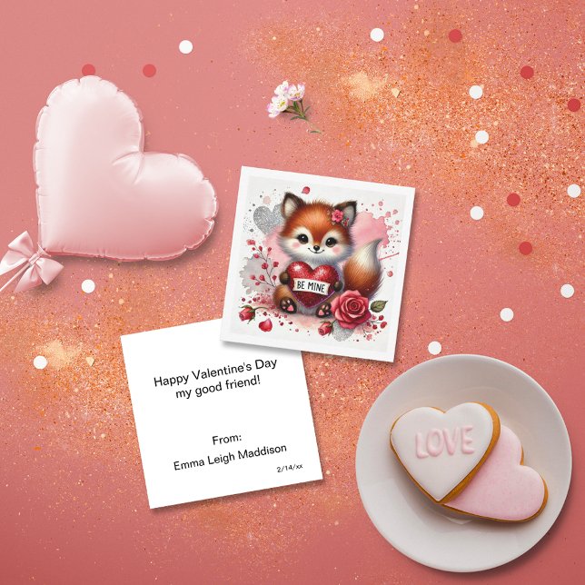 Älskling Var Min Tjejig Räv Klassrumsvalentin Anteckningskort (Skapare uppladdad)