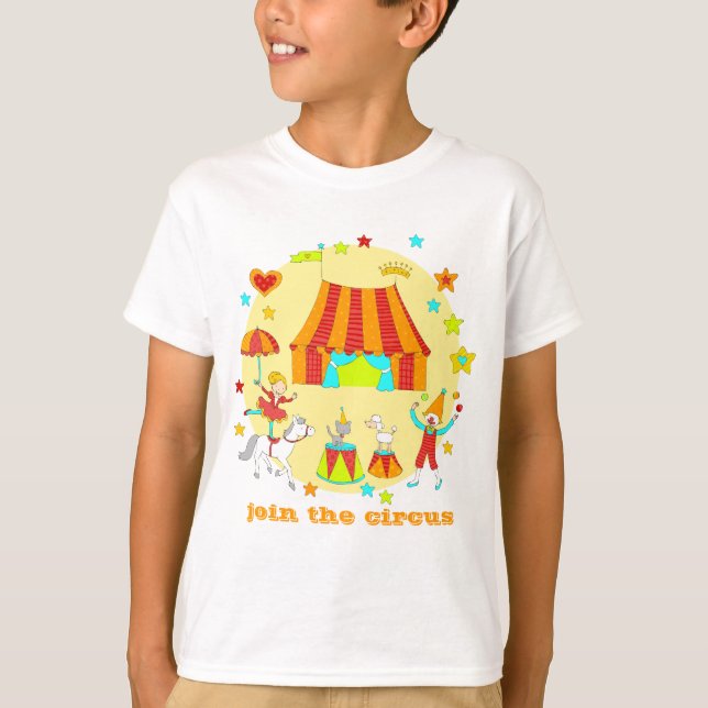 Älsklings- cirkus - "gå med cirkusen ", tee shirt (Framsida)