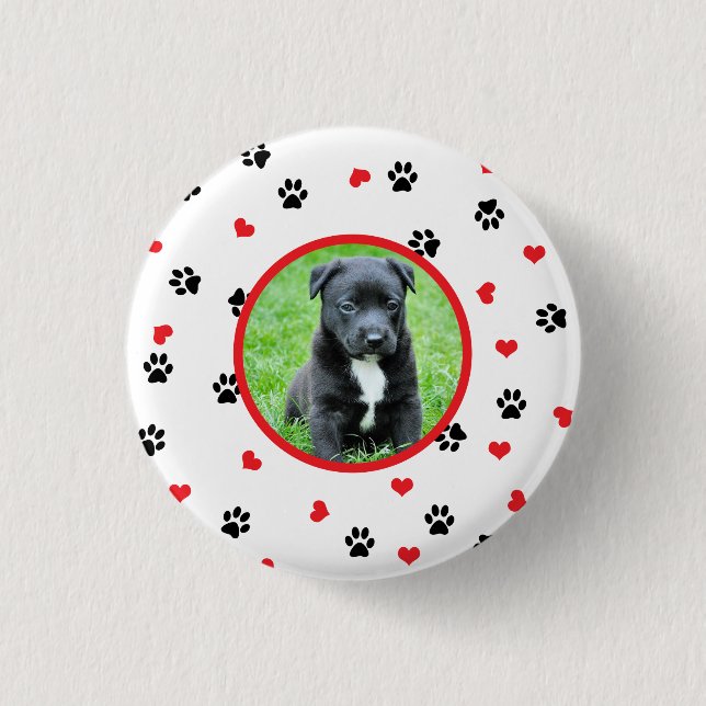 älsklings- foto med det gulliga söta tass- och knapp (Framsida)