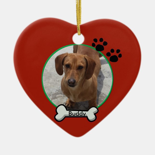 Älsklings- hundprydnad julgransprydnad keramik (Framsidan)
