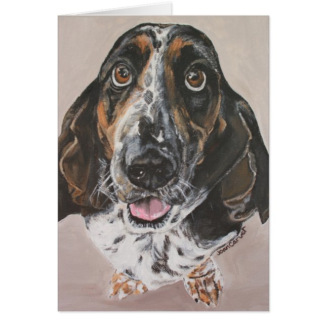 Älsklings- porträtt - Bassethund Hälsningskort (Framsidan)