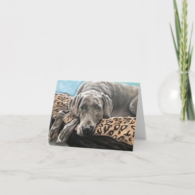 Älsklings- porträtt - Weimaraner Kort (Framsida)