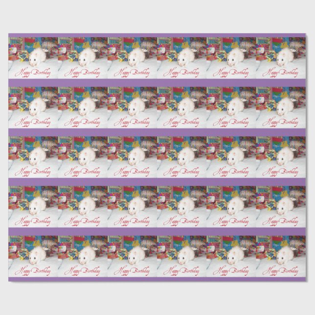 Älsklings- råtta, Marta, födelsedag som slår in Presentpapper (Platt)