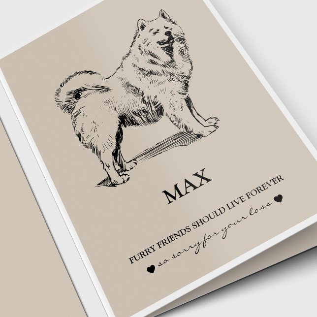 Älsklings- sympati Cards den | bästa vänsamoyeden Kort (Pet memorial, pet loss, dog lover sympathy card for a Samoyed dog)