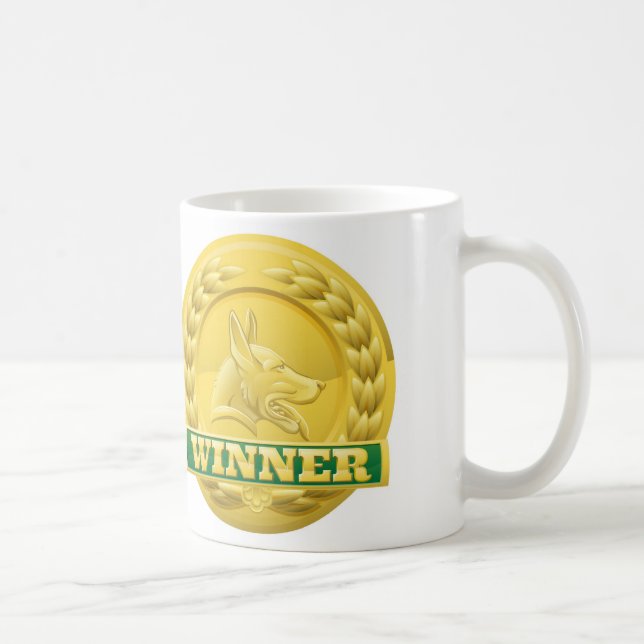 Älsklings- vinnaremedaljer för katt och för hund kaffemugg (Höger)