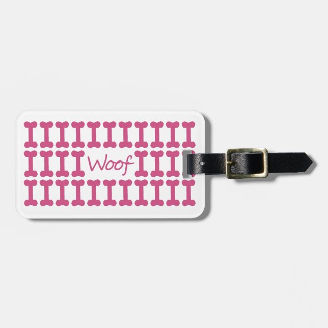 ÄLSKLINGS- WOOF FÖR CHIC_LUGGAGE/BAG TAB_PINK BAGAGEBRICKA (Horisontell Framsida)