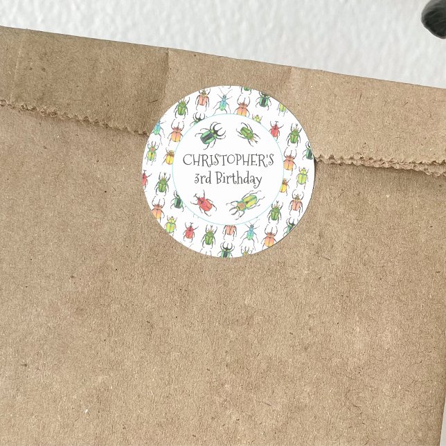 Älsklingsbaggar Barnkalas Runt Klistermärke (Skapare uppladdad)