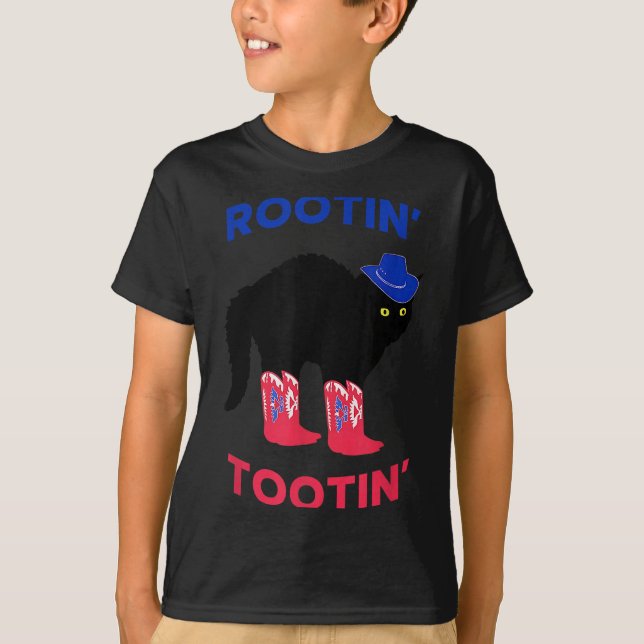 älskvärd cowboy katt, Rootin Tootin katt  T Shirt (Framsida)