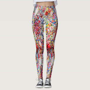 Älskvärd färgglad damasker leggings