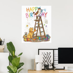 Älskvärd Grattis på födelsedagen Poster