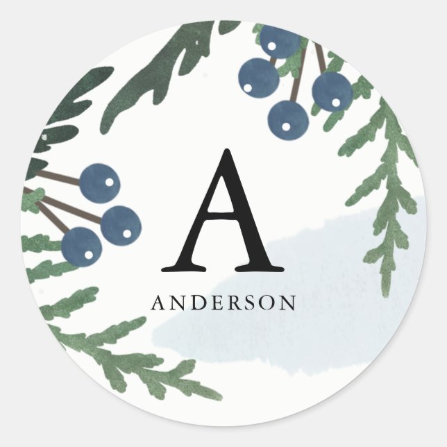 Älskvärd helgdag - Monogrammed klistermärke (Framsida)