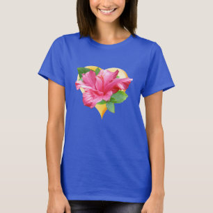 Älskvärd hibiskushjärtaT-tröja T-shirt