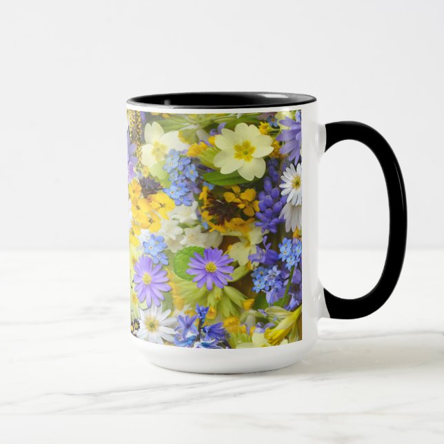 Älskvärd kaffemugg i vår blommordesign (Höger)