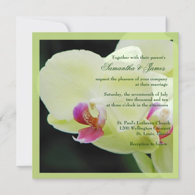 Älskvärd Orchidbröllopinbjudan Inbjudningar (Framsida)
