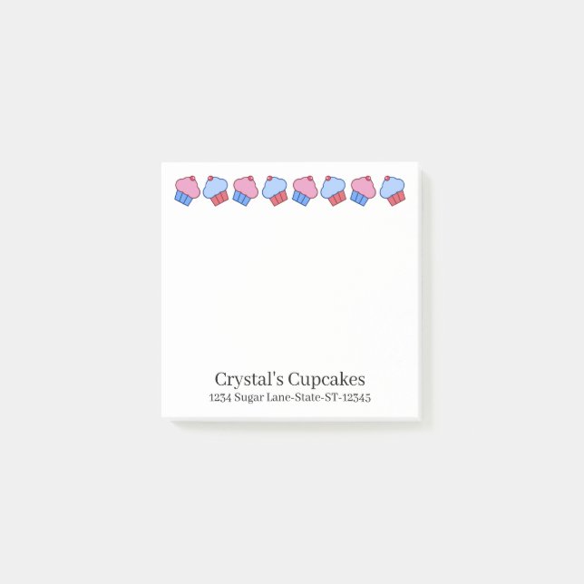 Älskvärd personlig Cupcake  Post-it Block (Framsida)