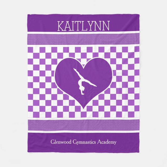 Älskvärd purpurfärgad rutig gymnastik med fleecefilt (Framsidan)