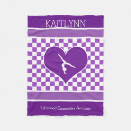 Älskvärd purpurfärgad rutig gymnastik med fleecefilt
