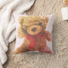 Älskvärd Rosa Vintage Teddybjörn Barnkammare Kudde