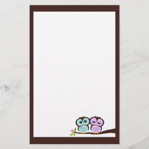 Älskvärd ugglabrevpapper brevpapper